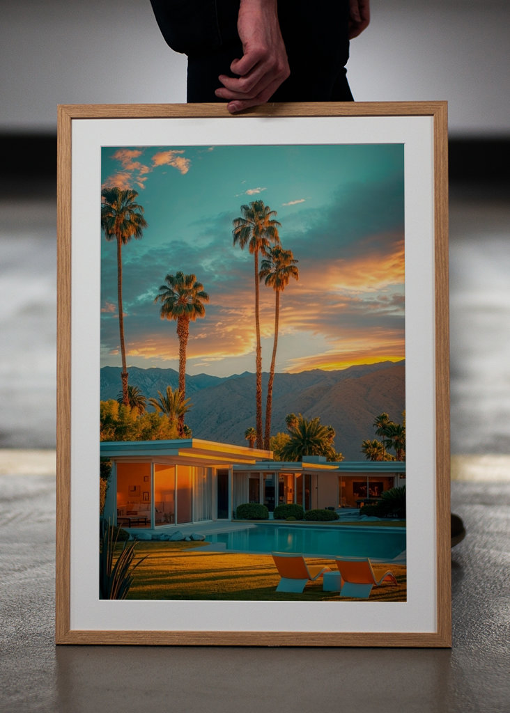 Coucher de soleil doré à Palm Springs