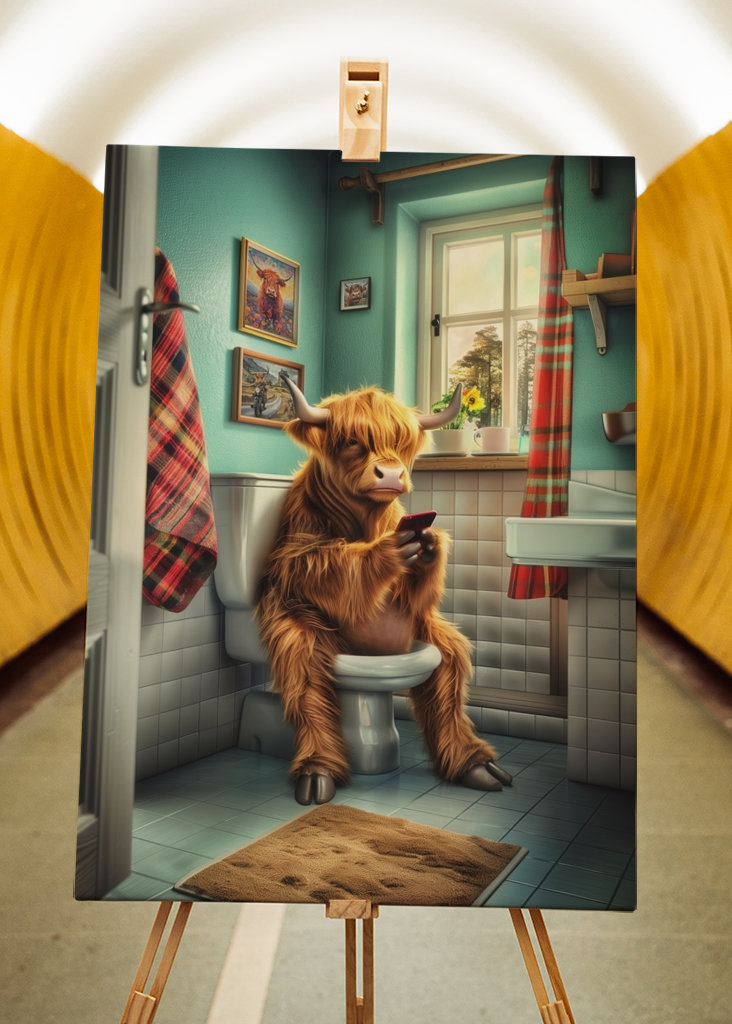 Vysočinská kráva na záchodě