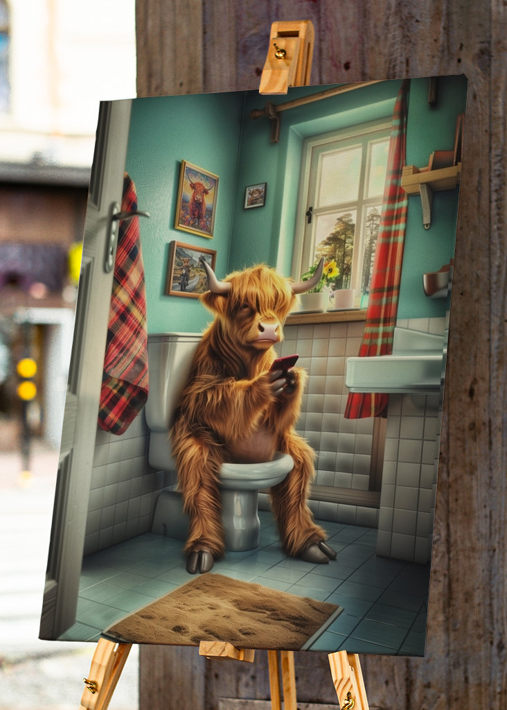 Vysočinská kráva na záchodě