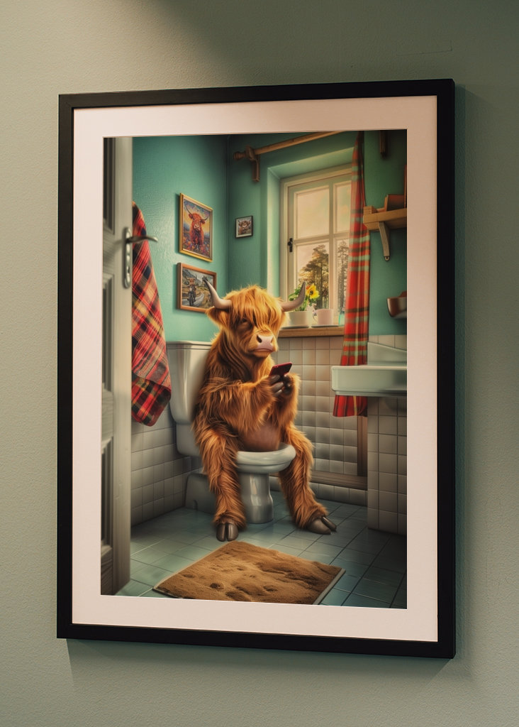 Vysočinská kráva na záchodě