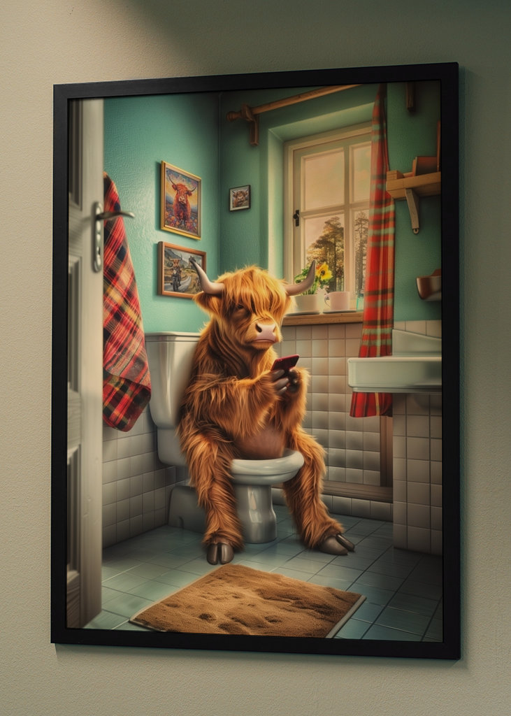 Vysočinská kráva na záchodě