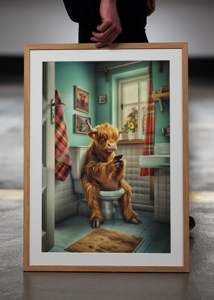 Vysočinská kráva na záchodě