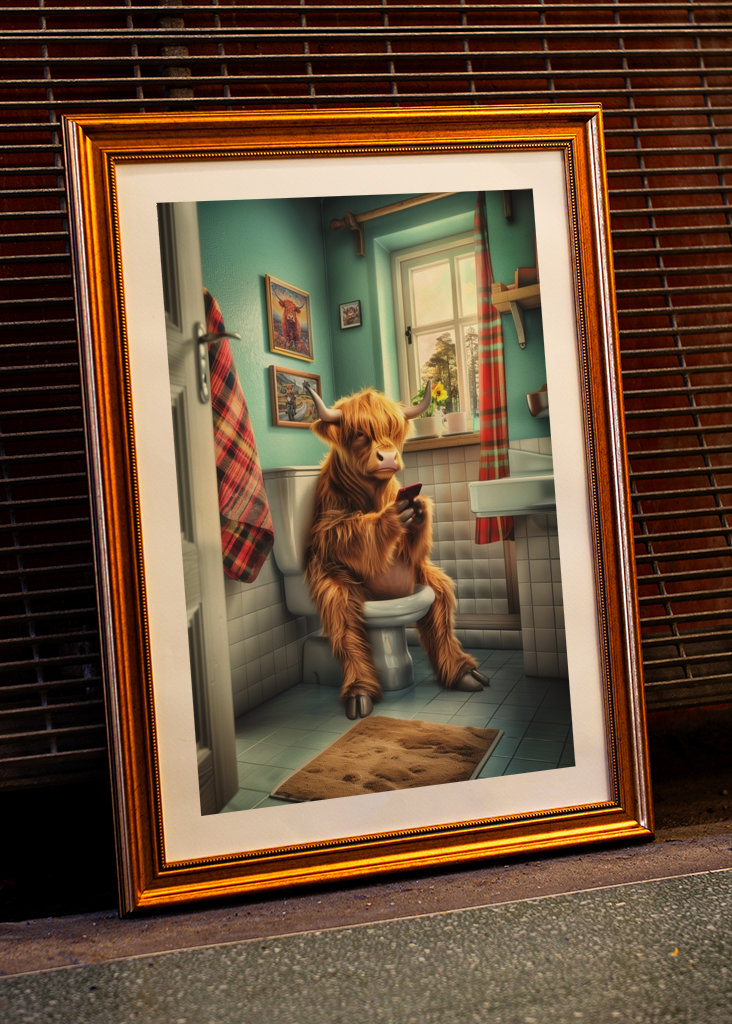 Vysočinská kráva na záchodě