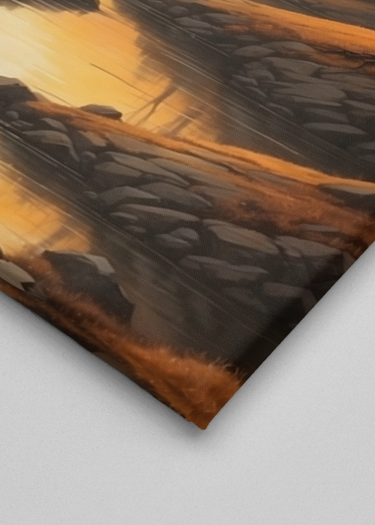 Landschap met bomen + rivier