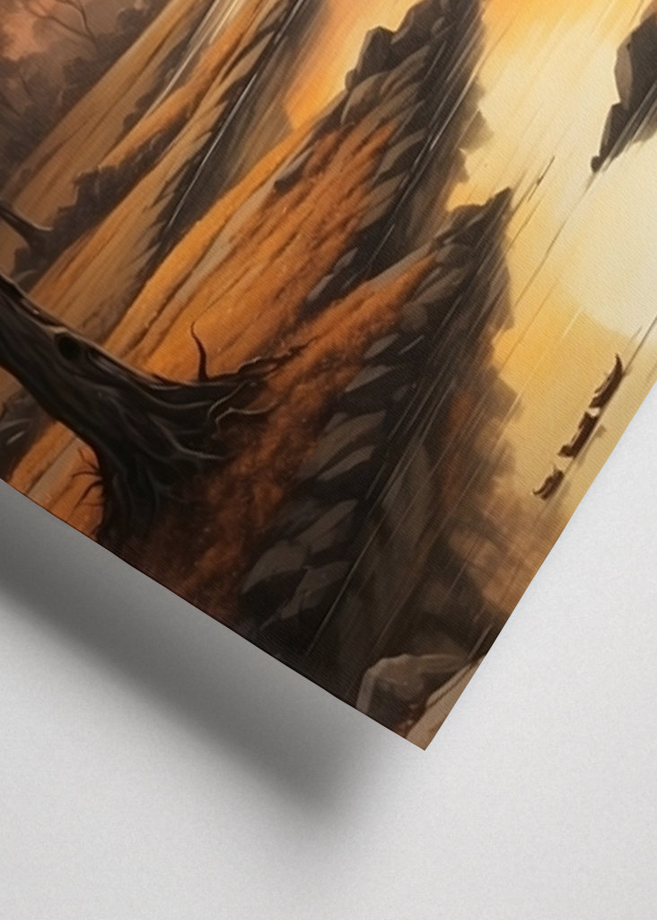 Landschap met bomen + rivier