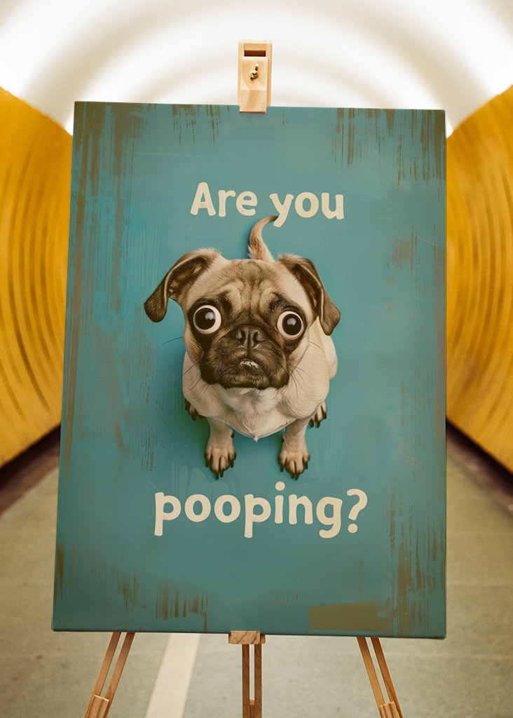 Pug "Are you pooping"?