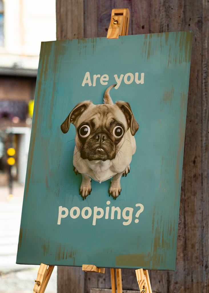 Pug "Are you pooping"?