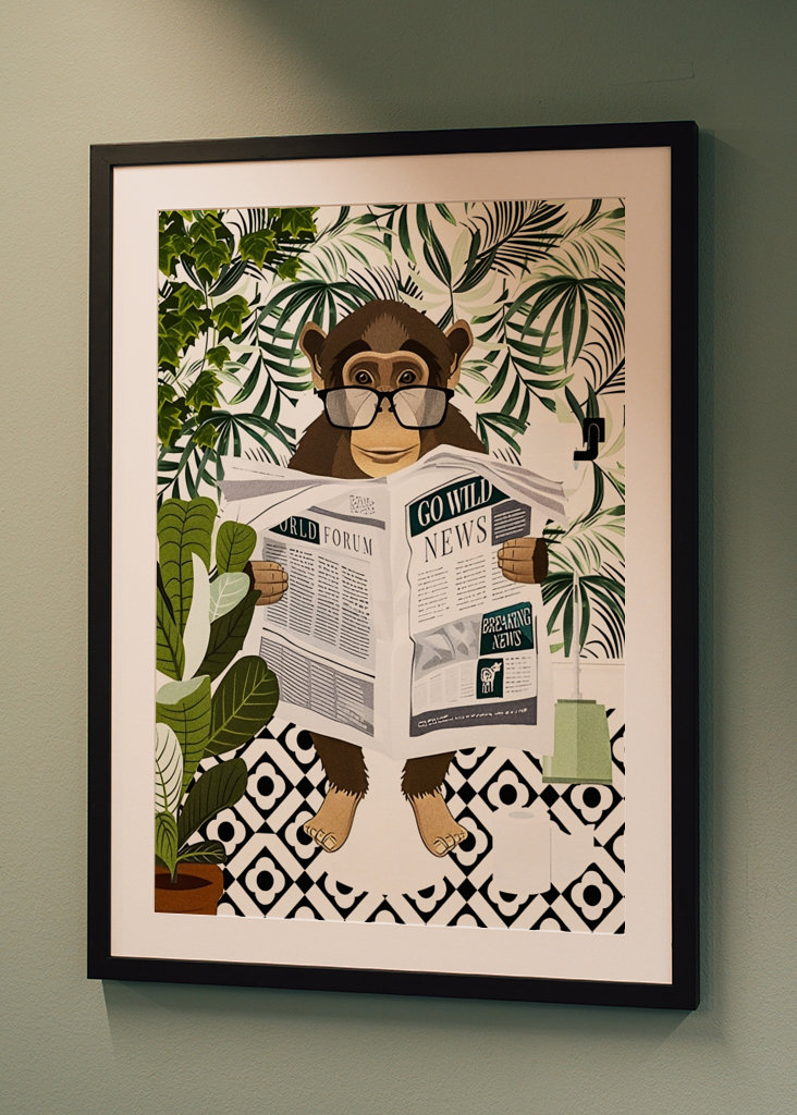 Divertente scimmia bagno 