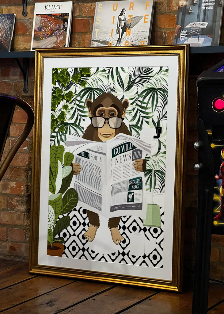 Divertente scimmia bagno 