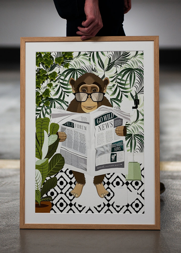 Divertente scimmia bagno 