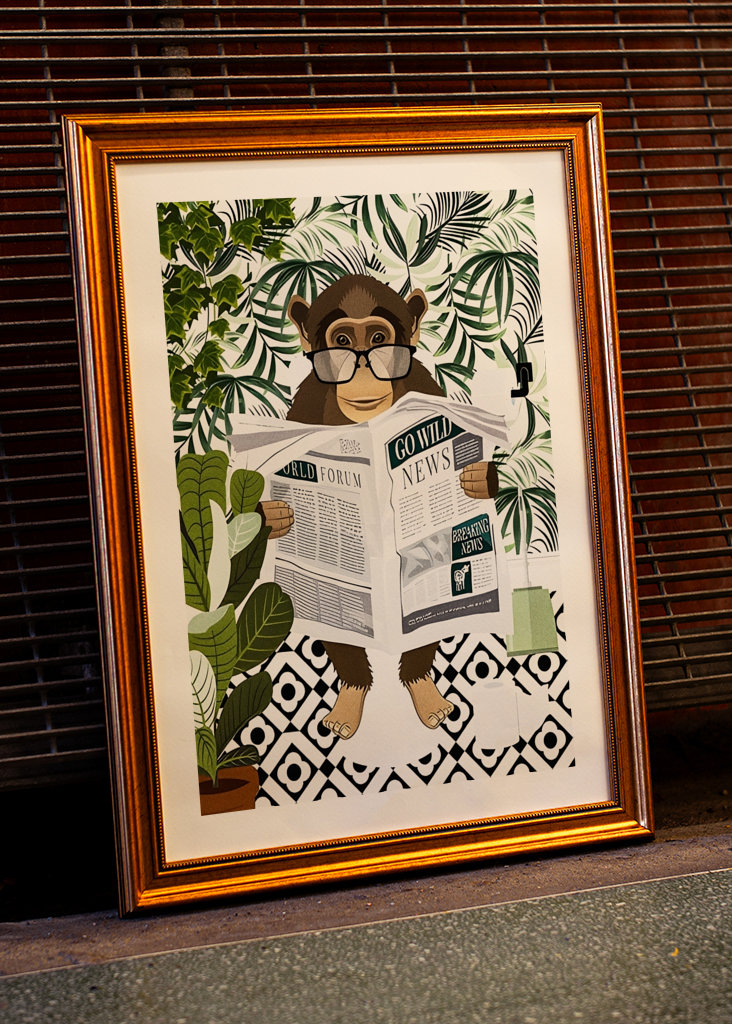 Divertente scimmia bagno 