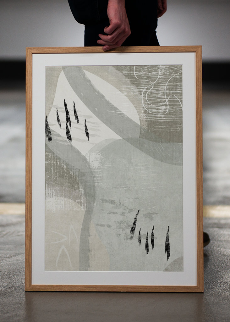 Modern Abstract in Sage Green