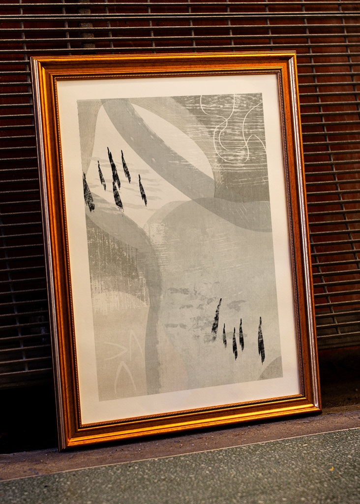 Modern Abstract in Sage Green