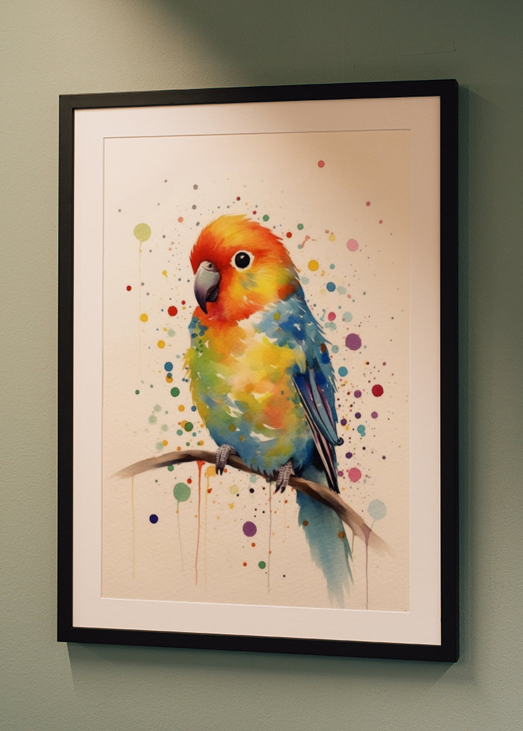 Bird watercolor painting