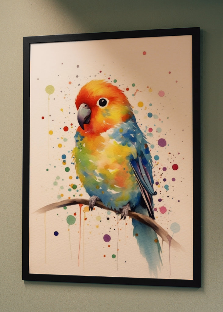 Bird watercolor painting