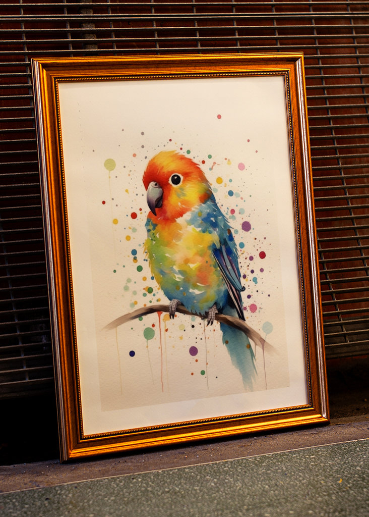 Bird watercolor painting