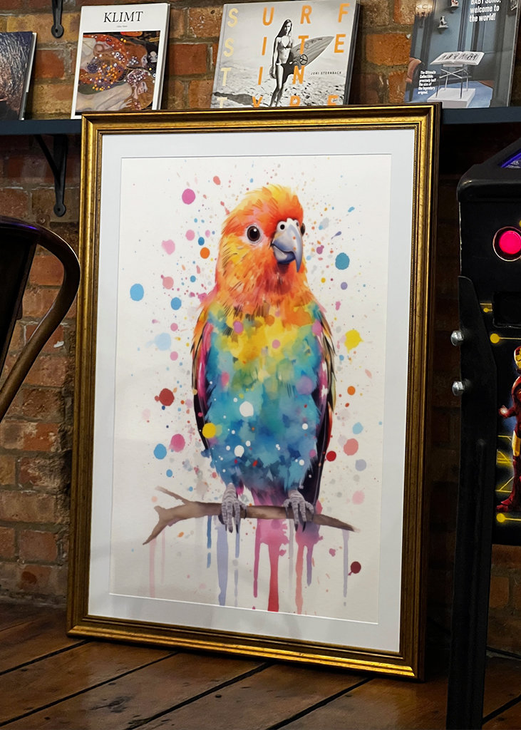 Akvarel krásný pták