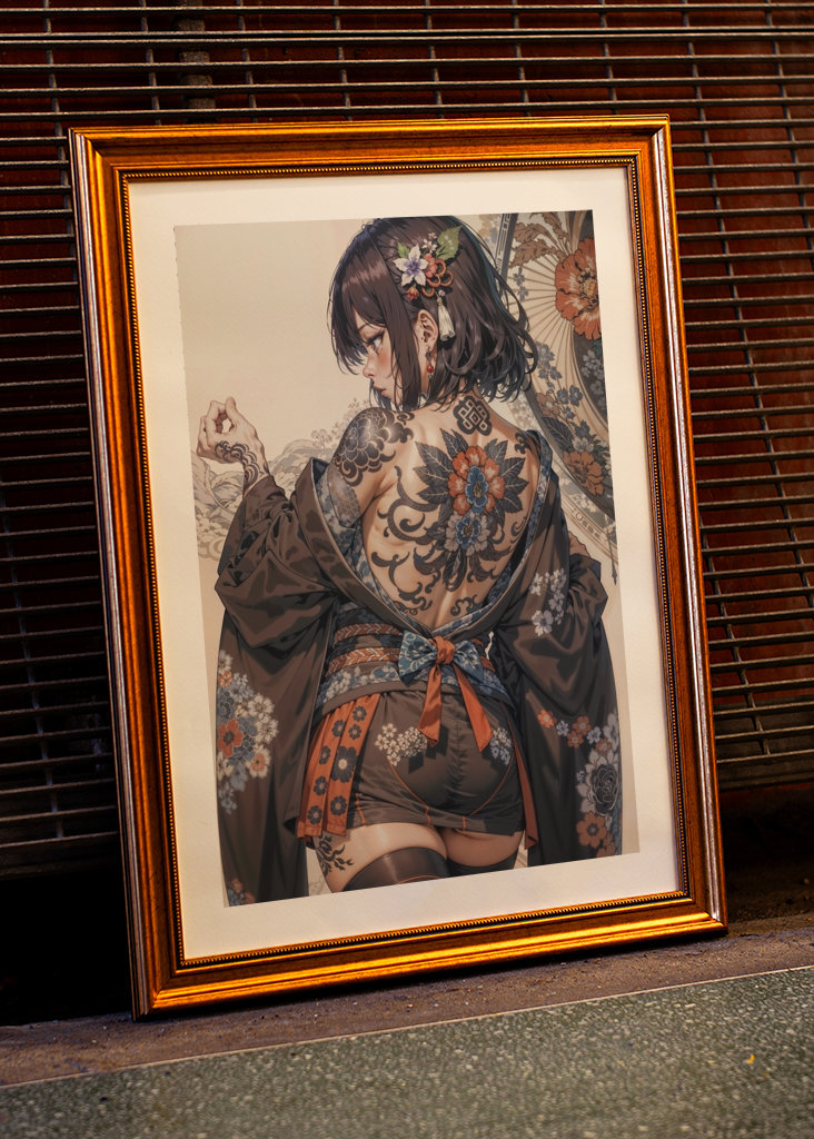 Japanese Tattoo Woman Kimono