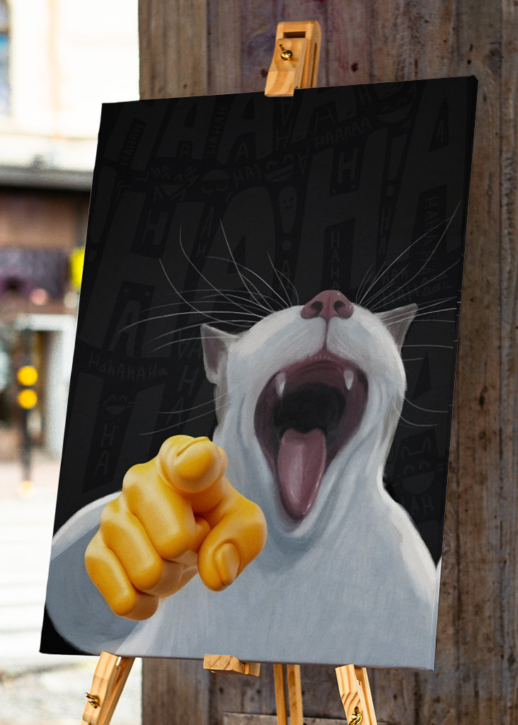 Laughing Pointing Cat Meme