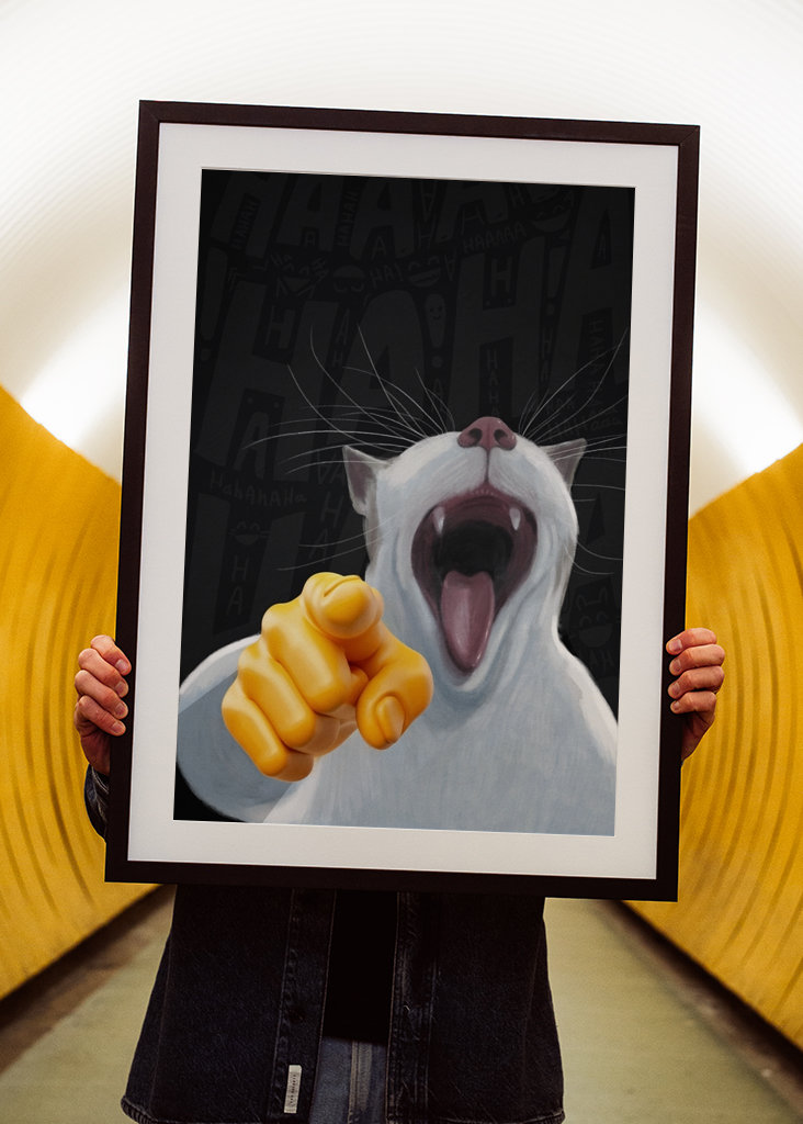 Laughing Pointing Cat Meme