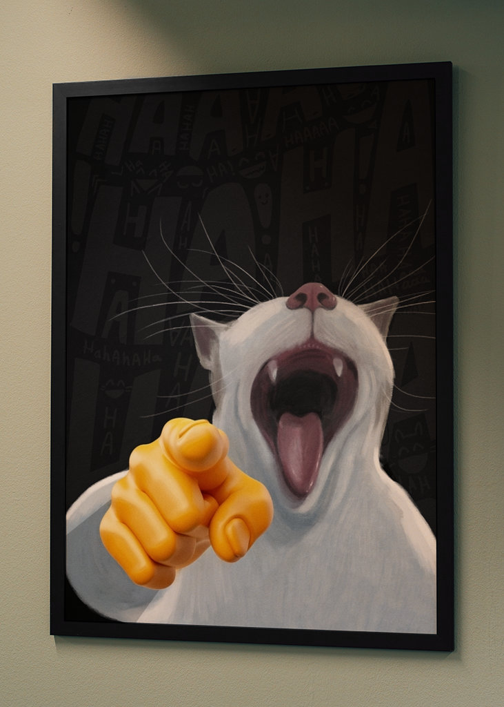 Laughing Pointing Cat Meme