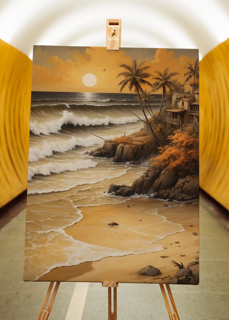 Solnedgang ved havet