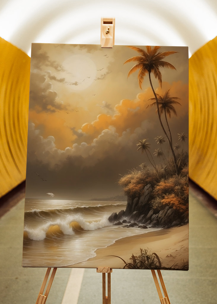 Sonne und Wolken am Meer