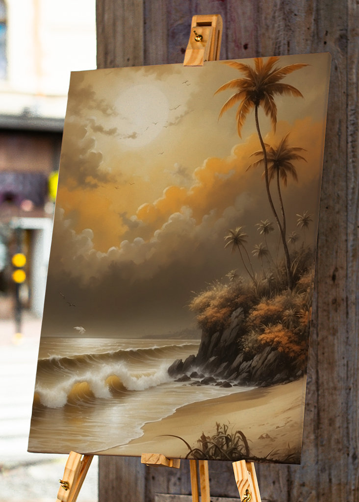 Sonne und Wolken am Meer