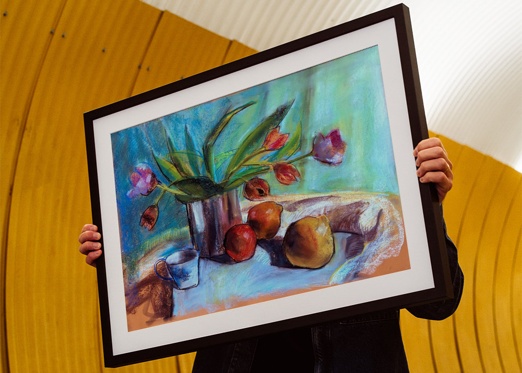 Blumenstudie in Pastell