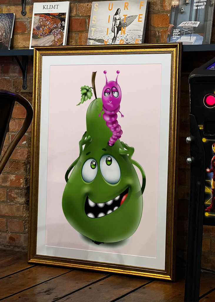 Fruit with funny worm         