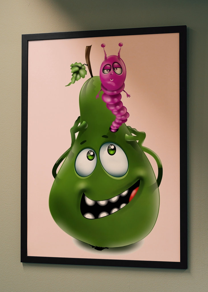 Fruit with funny worm         