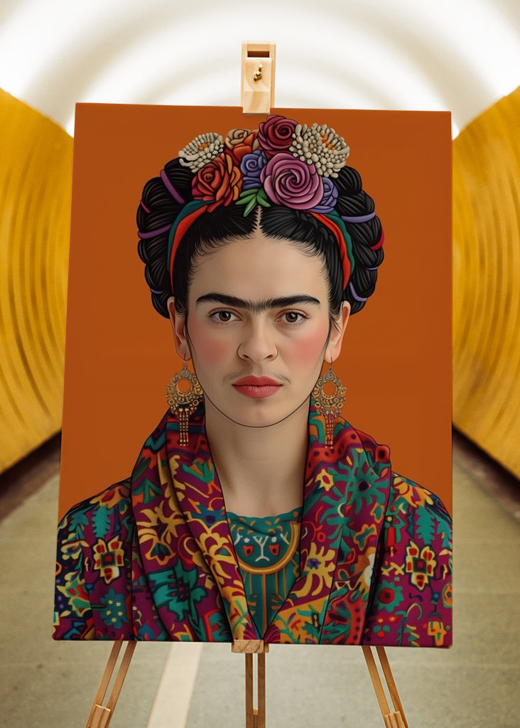 Frida Kahlo orange-art