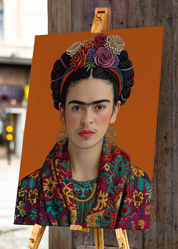Frida Kahlo orange-art