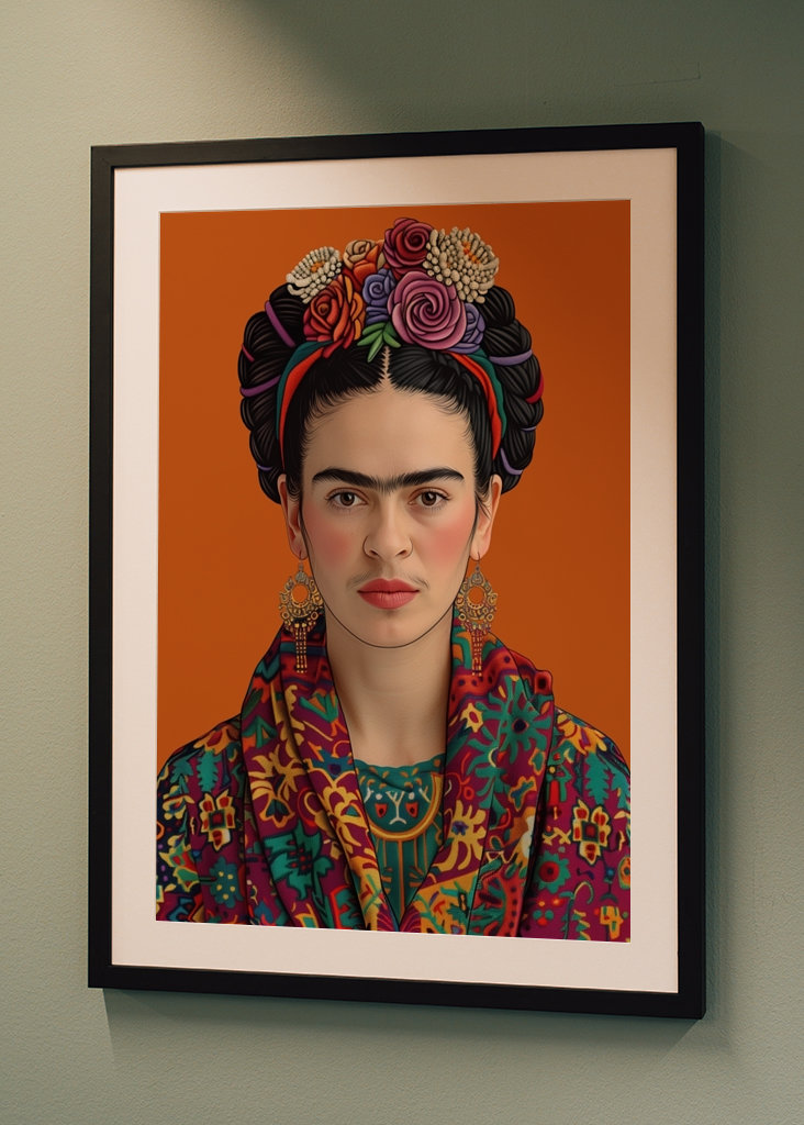 Frida Kahlo orange-art