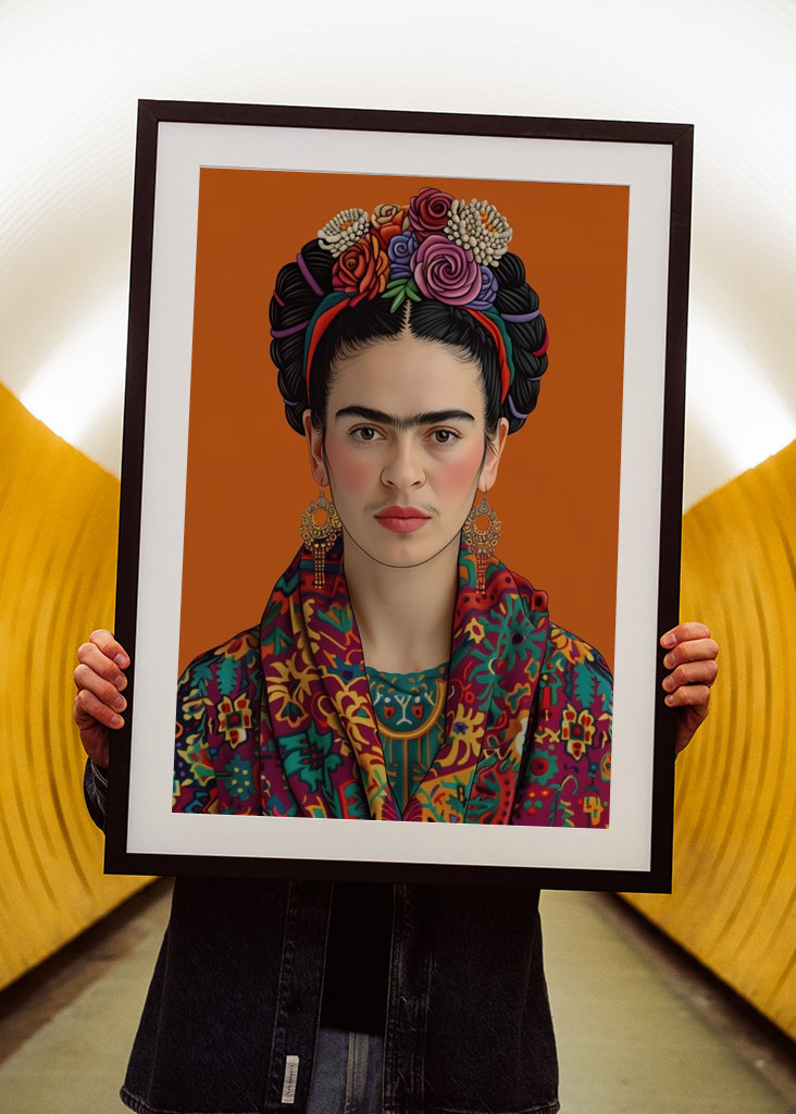 Frida Kahlo orange-art
