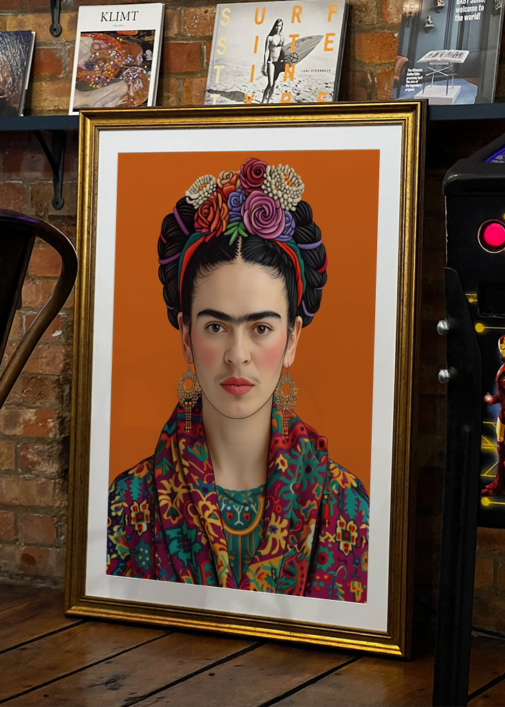 Frida Kahlo orange-art