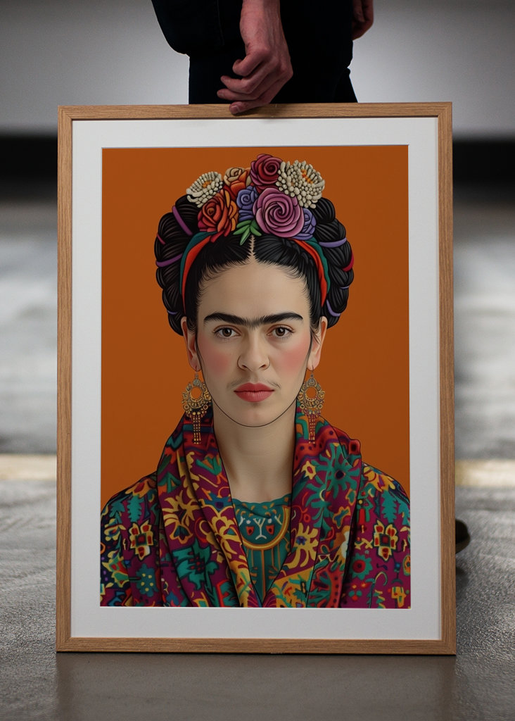 Frida Kahlo orange-art