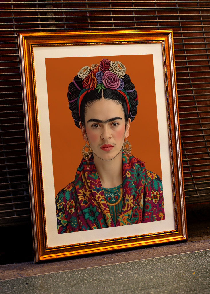 Frida Kahlo orange-art