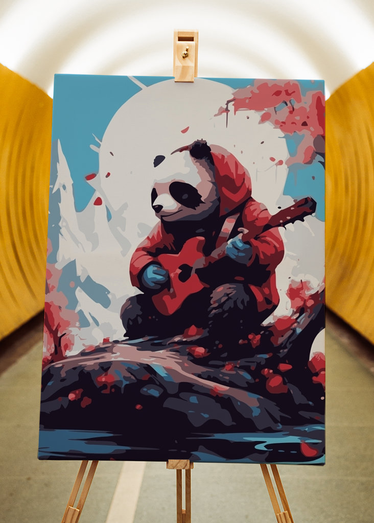 roztomilá kytara panda