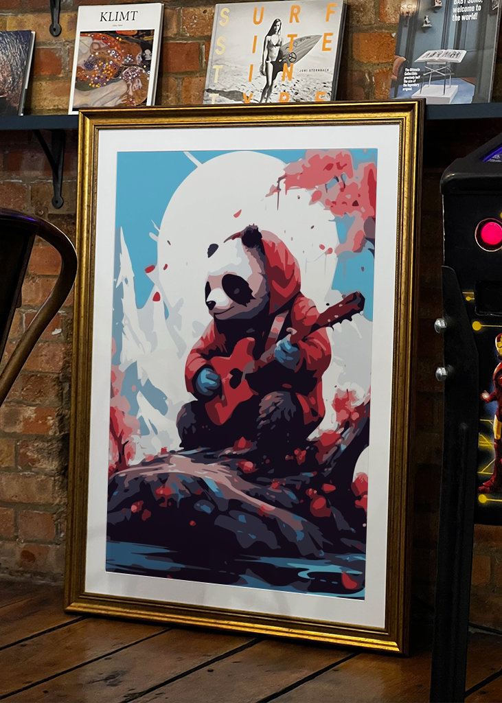 roztomilá kytara panda