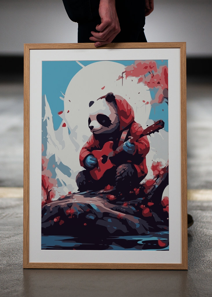 roztomilá kytara panda