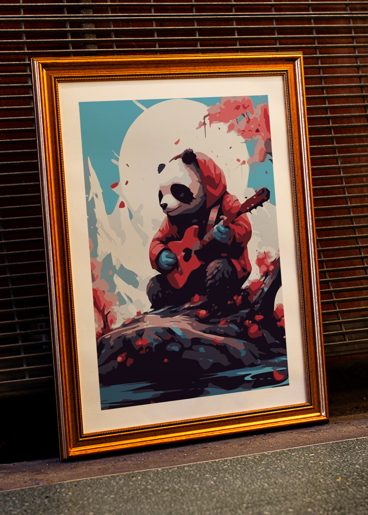 roztomilá kytara panda