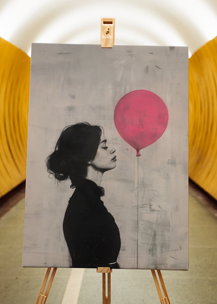 Mädchen mit rosa Luftballon