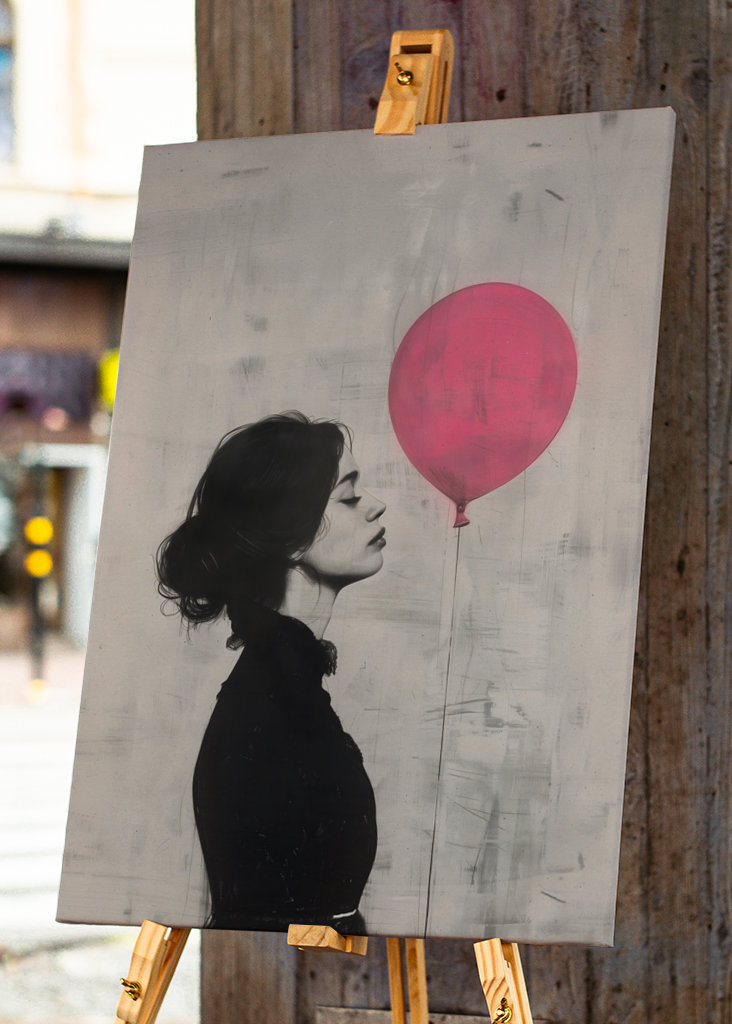 Mädchen mit rosa Luftballon