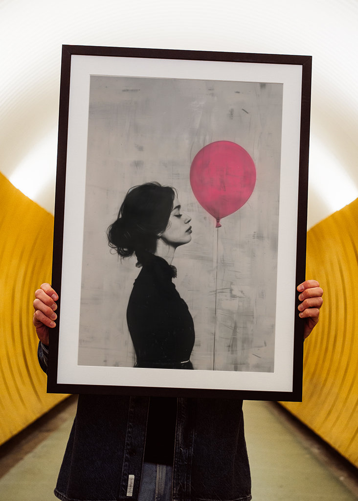 Mädchen mit rosa Luftballon