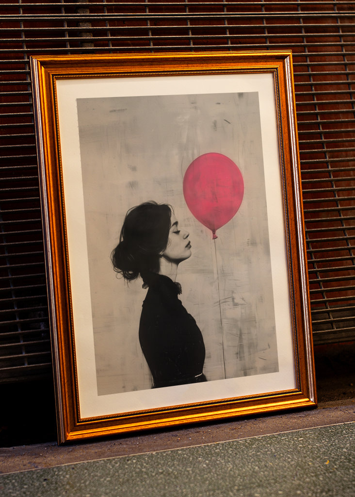 Mädchen mit rosa Luftballon