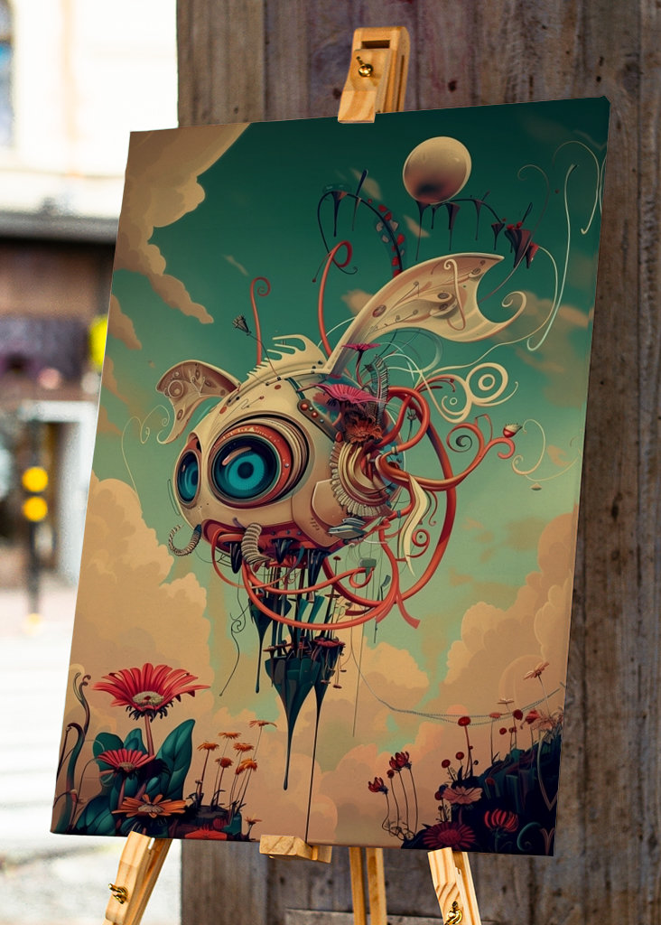 Surrealer Flugroboter