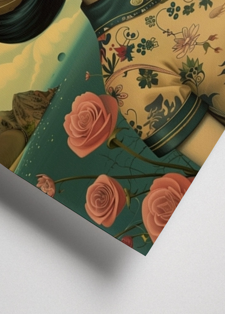 Bloomy vintage space girl