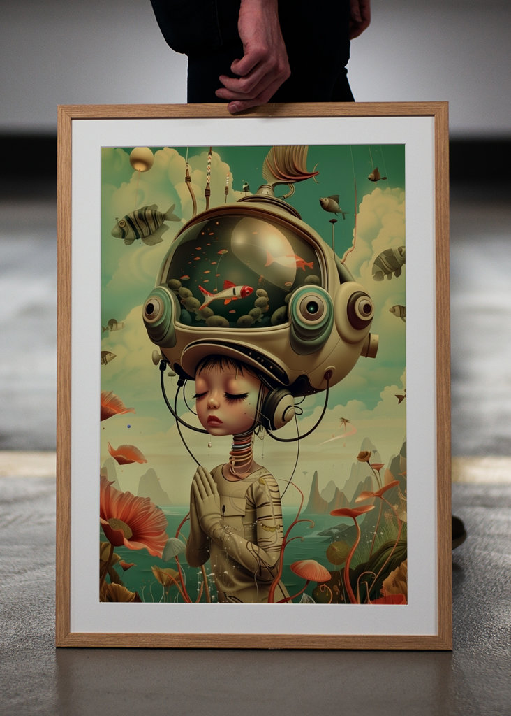 retro-futurist bubble kid