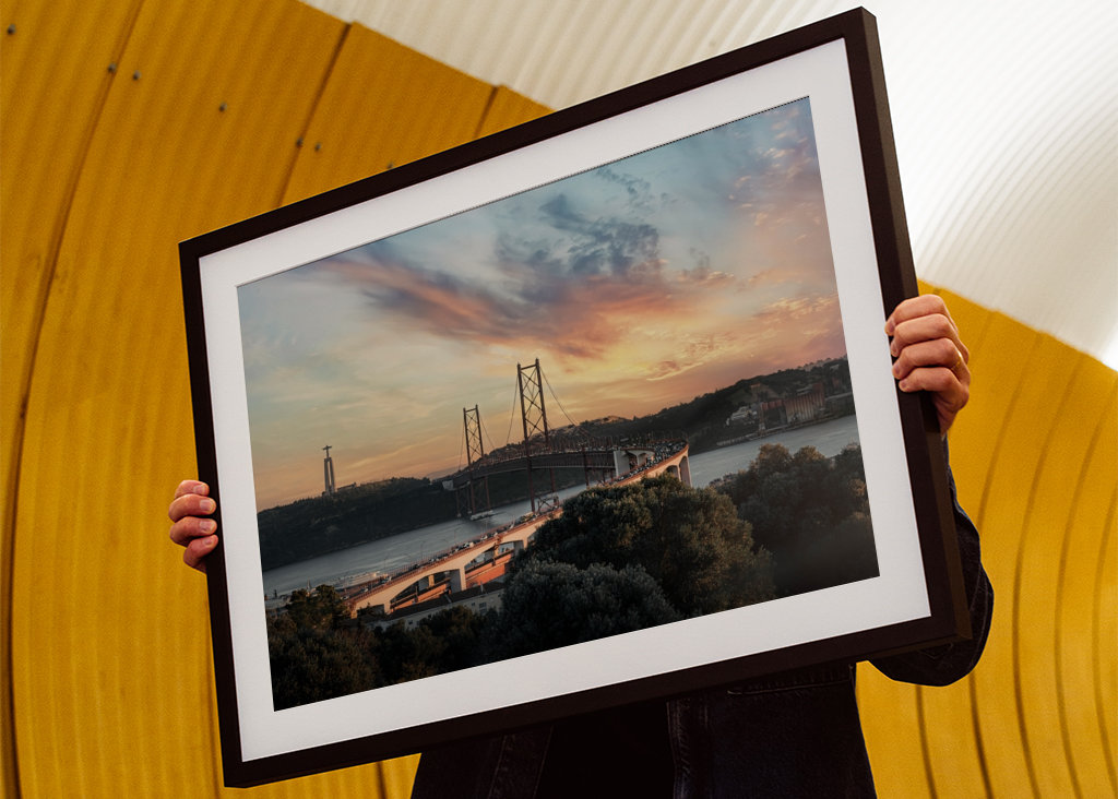 Tramonto sul ponte di Lisbona